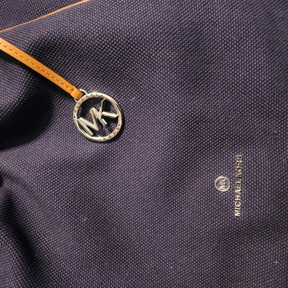 Michael Kors Navy and Tan Canvas Tote - Picture 3 of 3